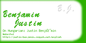 benjamin justin business card